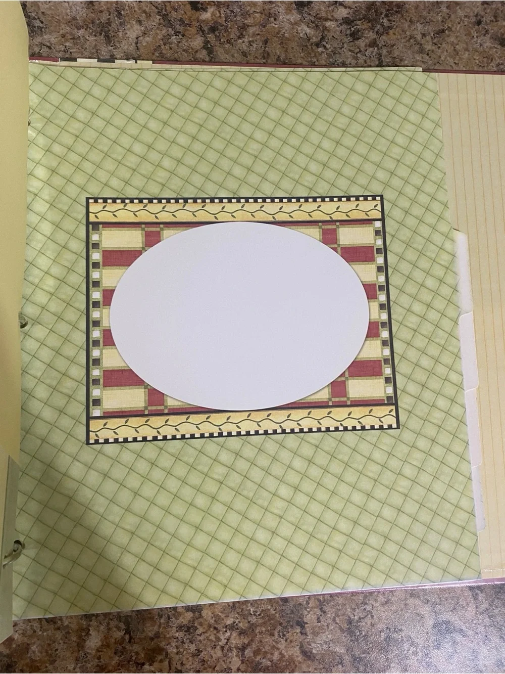 Classic Red Recipes Binder with Fruit Basket Illustration